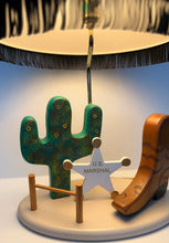 Load image into Gallery viewer, Vintage Cowpoke Lamp-Bandana Fringe Shade