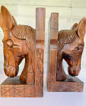 Load image into Gallery viewer, Huge Wooden Horse Bookend Set
