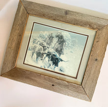 Load image into Gallery viewer, Western Snowy Cowboy/Longhorn Art