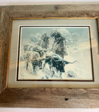 Load image into Gallery viewer, Western Snowy Cowboy/Longhorn Art