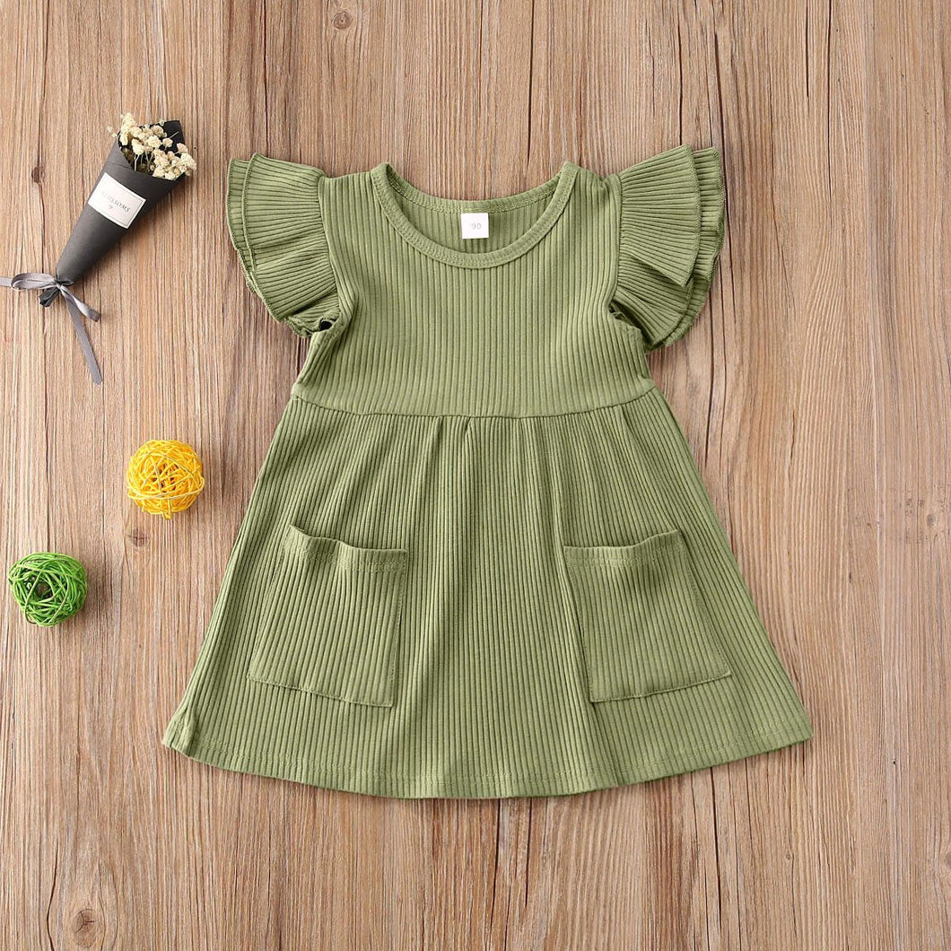 RTS: BEST SELLER RUFFLE SLEEVE & POCKET DRESS*
