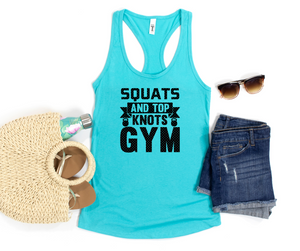 Squats and Top Knots Racerback Tank- Graphic T (S-2x)