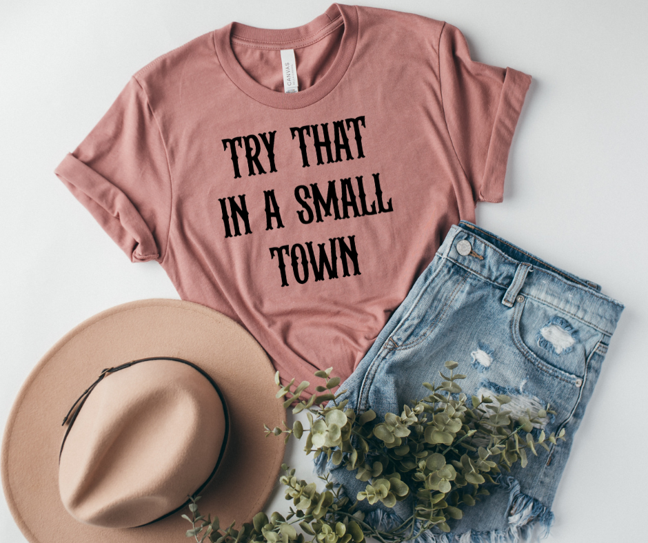 Try that in a small town Mauve Graphic T (S - 3XL)