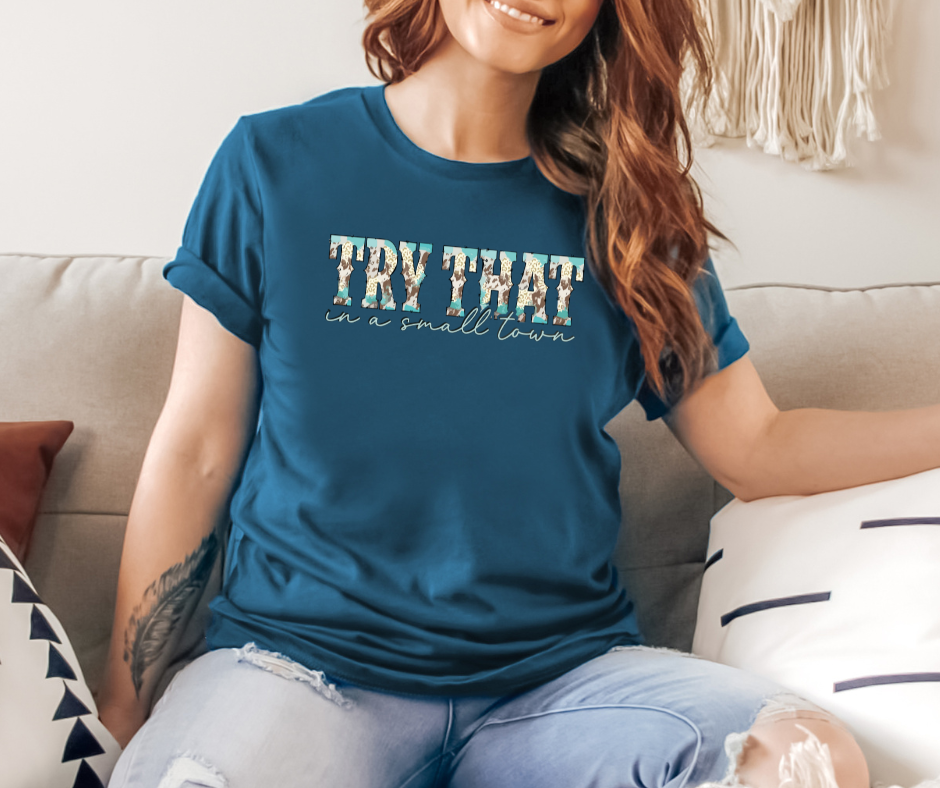 Try That Cow Print Graphic T (S - 3XL)