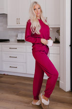 Load image into Gallery viewer, Round Neck Top and Drawstring Pants Lounge Set