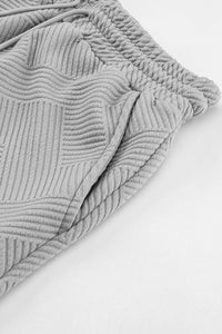 Textured Long Sleeve Top + Shorts Set