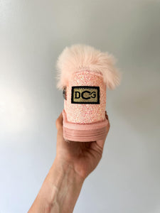 RTS: Vegan Leather Fuzzy Sparkle Boot-