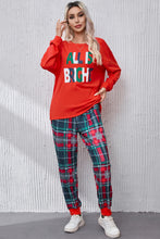 Load image into Gallery viewer, ALL IS BRIGHT Round Neck Top and Plaid Pants Lounge Set