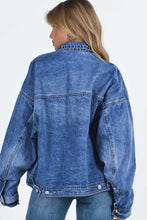 Load image into Gallery viewer, Collared Neck Button Up Denim Jacket