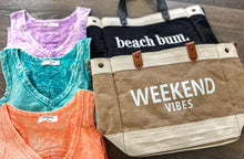 Load image into Gallery viewer, RTS Forever3am Jute and Vegan Leather Standing Tote