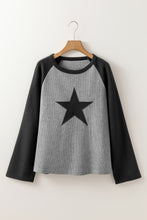 Load image into Gallery viewer, Star Round Neck Raglan Sleeve Top