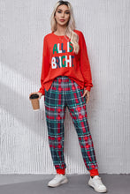 Load image into Gallery viewer, ALL IS BRIGHT Round Neck Top and Plaid Pants Lounge Set