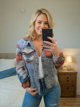 Load image into Gallery viewer, Halsey Aztec Denim Jacket