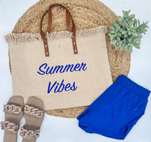 Load image into Gallery viewer, rts: Summer Vibes embroidered Knitted Canvas Tote