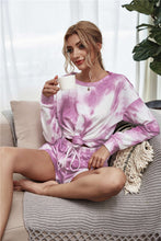 Load image into Gallery viewer, Tie-Dye Dropped Shoulder Top and Shorts Lounge Set