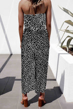 Load image into Gallery viewer, Printed Strapless Tie Waist Wide Leg Jumpsuit