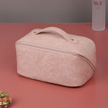 Load image into Gallery viewer, Floral embossed makeup bag