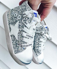 Load image into Gallery viewer, rts: High Top Star Sparkle and Leopard Tennis Shoe (high quality)*