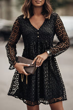 Load image into Gallery viewer, Buttoned Empire Waist Lace Dress