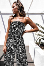 Load image into Gallery viewer, Printed Strapless Tie Waist Wide Leg Jumpsuit