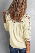 Load image into Gallery viewer, Crochet Openwork Three-Quarter Sleeve Blouse