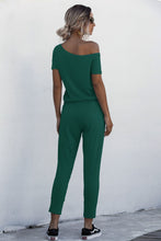 Load image into Gallery viewer, Asymmetrical Neck Tied Jumpsuit with Pockets