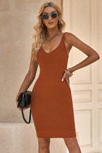 Load image into Gallery viewer, Ribbed Sleeveless V-Neck Dress
