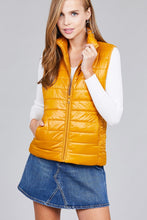 Load image into Gallery viewer, Mustard Quilted Puffer  Vest