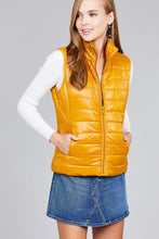 Load image into Gallery viewer, Mustard Quilted Puffer  Vest