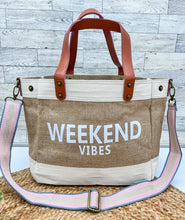 Load image into Gallery viewer, RTS Forever3am Jute and Vegan Leather Standing Tote