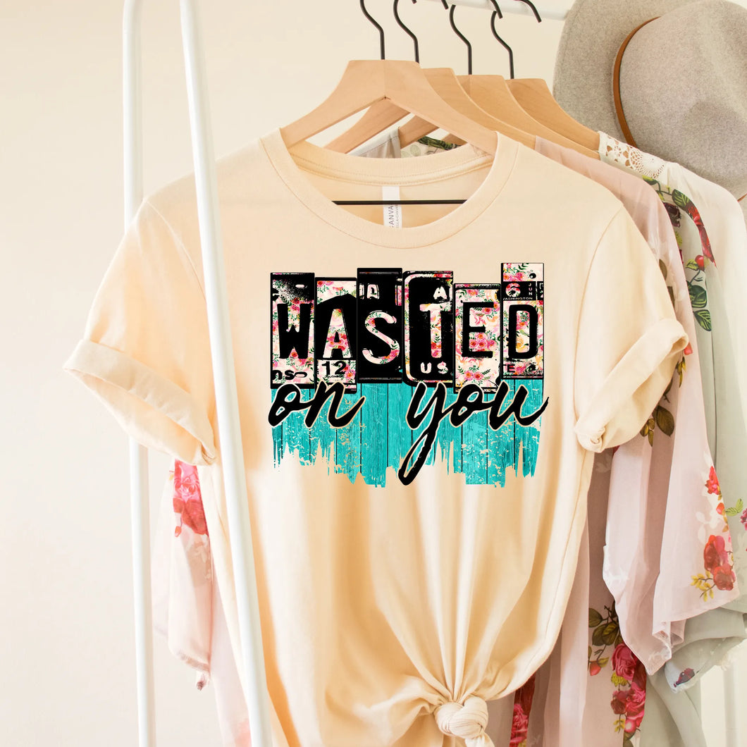 Wasted on you license plate Graphic T (S - 3XL)