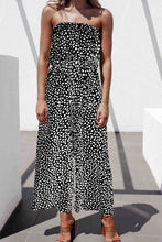 Load image into Gallery viewer, Printed Strapless Tie Waist Wide Leg Jumpsuit