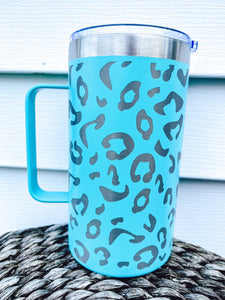 RTS: 24 OZ Leopard Handled cup