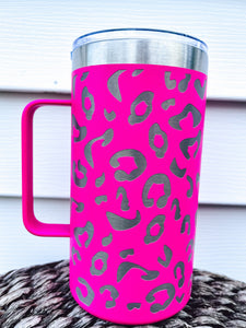 RTS: 24 OZ Leopard Handled cup