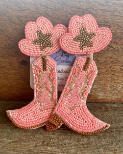 Reba Cowgirl Boot Earrings